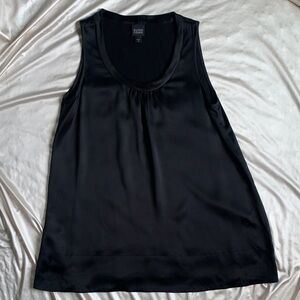Eileen Fisher Black Silk Sleeveless Tunic Top | Mini Tunic Dress Size Medium